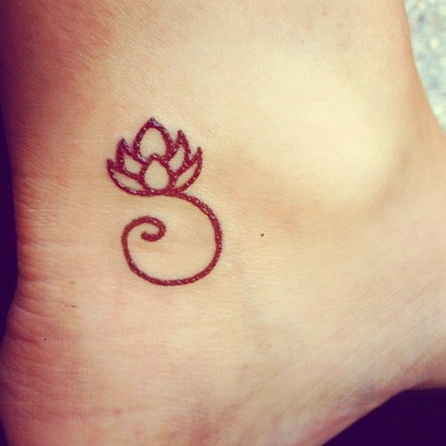 Cute Small Lotus Tattoo On Heel