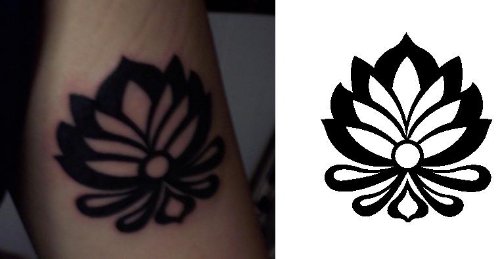 Outline Lotus Flower Tattoo Design