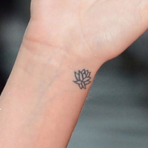 Small Lotus Flower Tattoo On Wrist