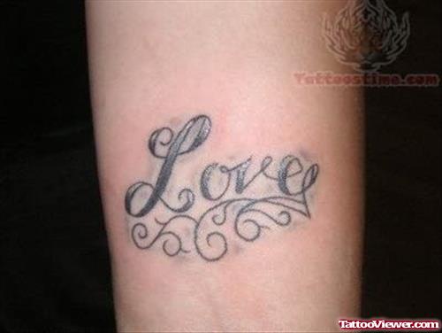 Stylish Love Tattoo On The Wrist