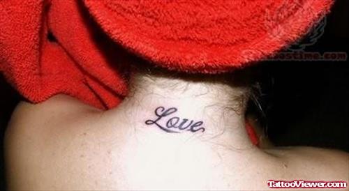 Love Tattoo On Back Neck