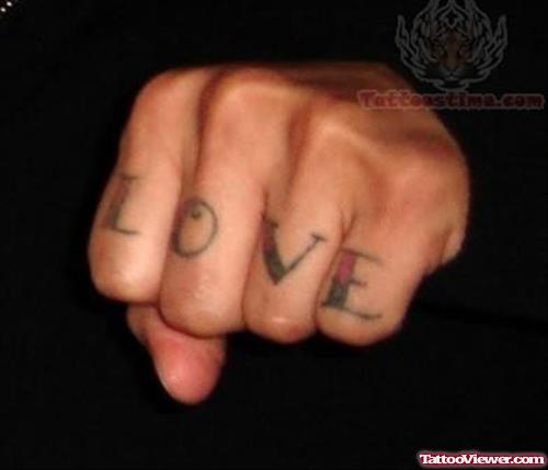 Love Tattoo On Fingers