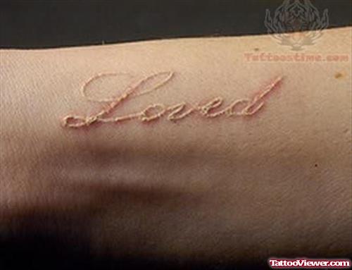 White Ink Love Tattoo Design
