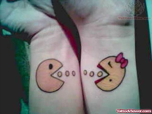 Couples Love Tattoo On Wrist