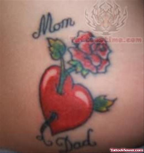 Love For Mom - Dad Tattoo