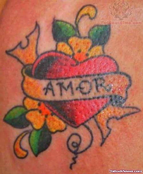 Amor Love Heart Tattoo