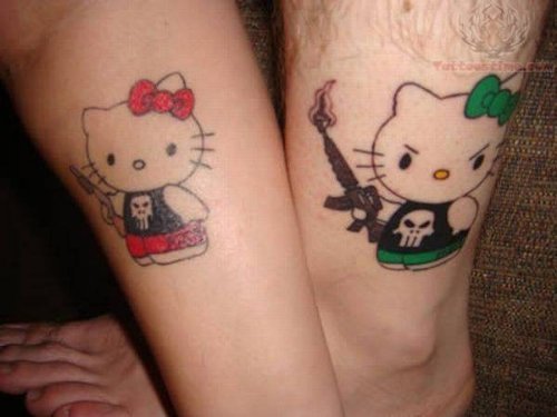 Couples Love Tattoo On Ankle