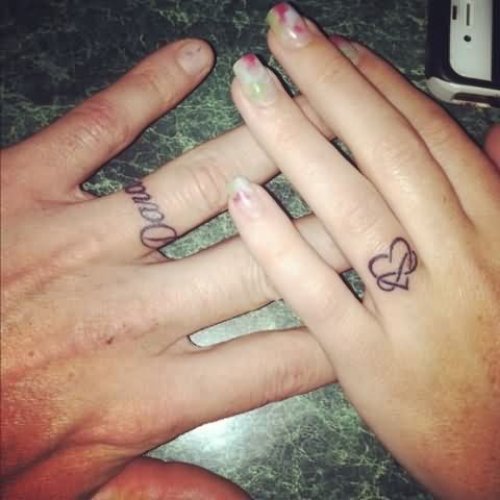 Infinity Love Heart Tattoo On Finger