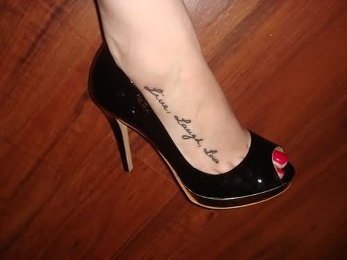 Girl Right Foot Love Tattoo