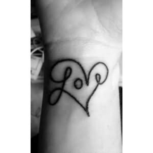 Love Tattoo On Left Wrist