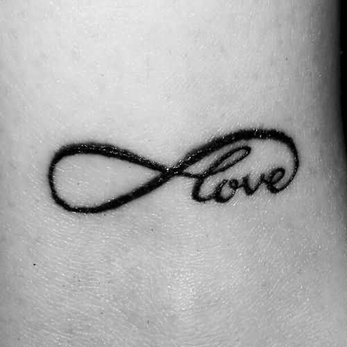 Black Ink Infinity Love Tattoo