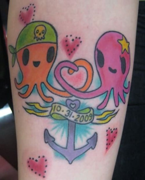 Octopus And Anchor Love Tattoo
