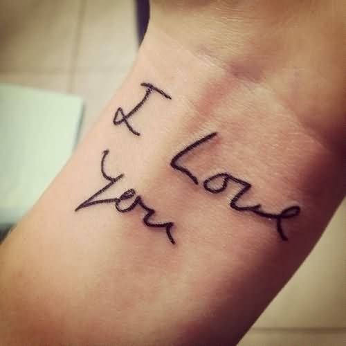 I Love Here Tattoo On Left Wrist