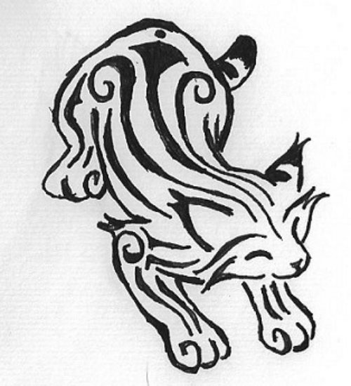 Awful Tribal Lynx Head Design For Tattoo