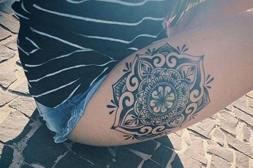Mandala Tattoo On Right Thigh By Beckyjane