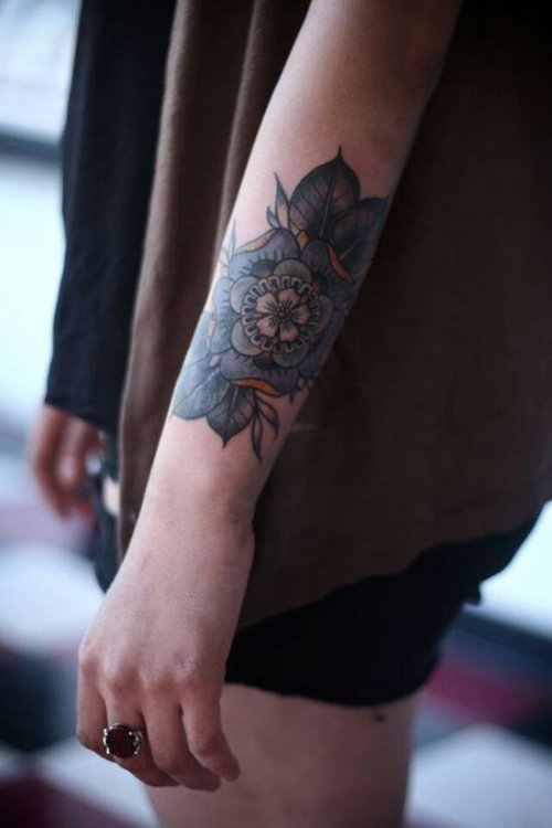 Girl Left Sleeve Mandala Tattoo