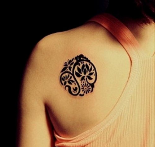 Amazing Left Back Shoulder Mandala Tattoo