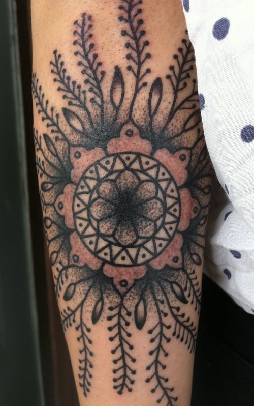 Geometric Mandala Tattoo On Sleeve