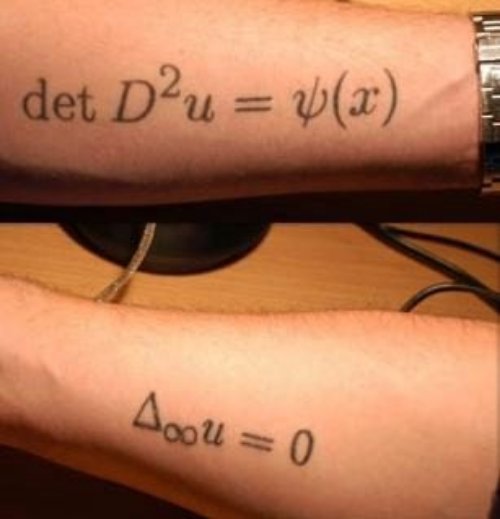 Mathematical Equation Tattoos On Arms