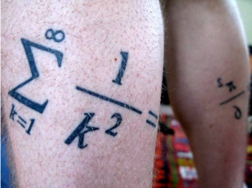 Sigma Math Tattoo On Back Legs