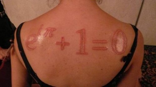 Back Body Red Ink Mathematical Tattoo