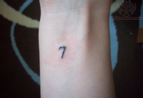 Lucky Number Seven Tattoo On Wrist