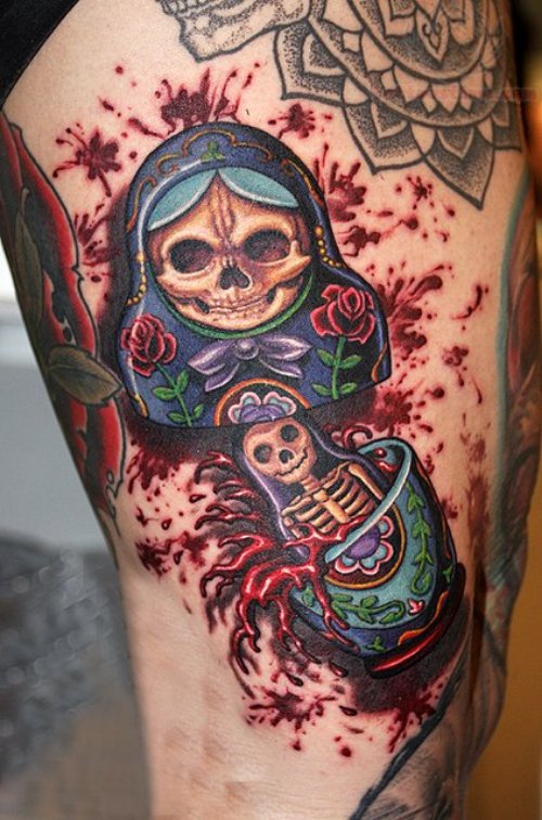 Zombie Matryoshka Tattoo