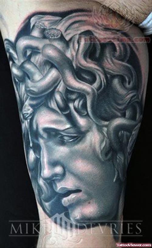 Medusa Grey Ink Tattoo