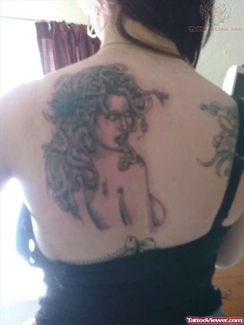 Medusa Back Shoulder Tattoo