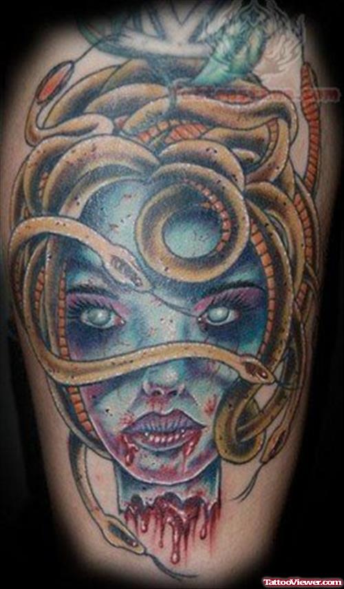 Color Ink Medusa Tattoo