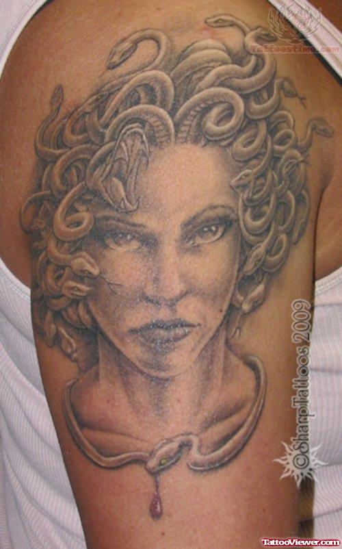 Medusa Large Face Tattoo