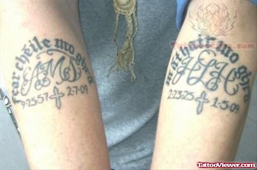 Memorial Tattoos on Arms