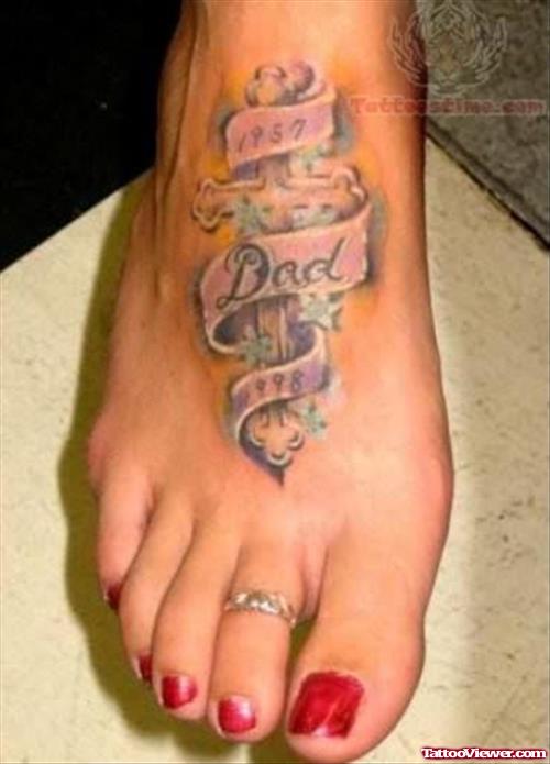 Memorial Tattoo on Foot