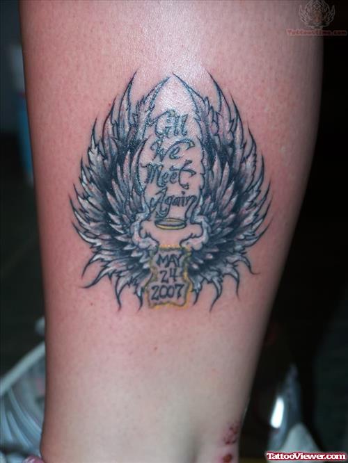 Memorial Tattoo Design on Leg
