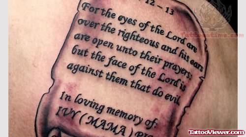 Memorial Lettering Tattoo