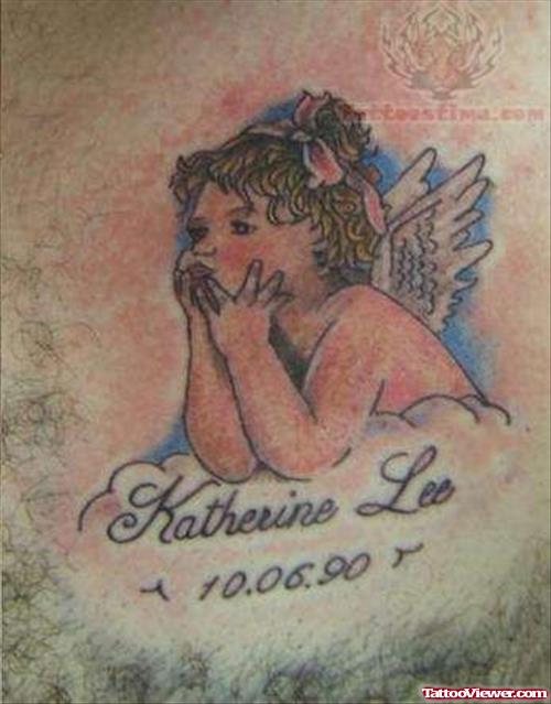 Memorial Angel Tattoo For Body