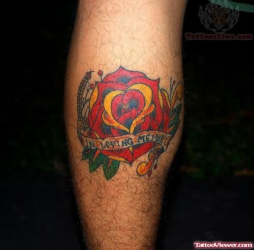 Loving Memory Rose Tattoo