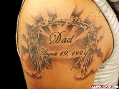 Memorial Tattoo On Shoulder
