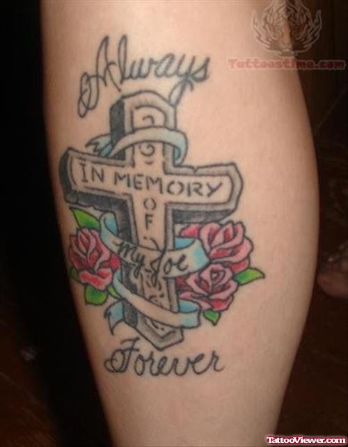 In Memory Tattoo On Leg
