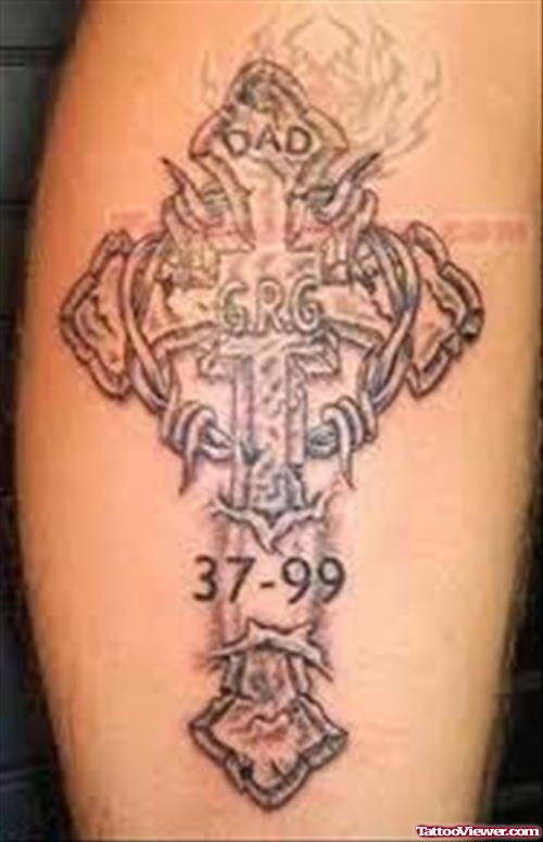 Cross Design - Memorial Tattoo