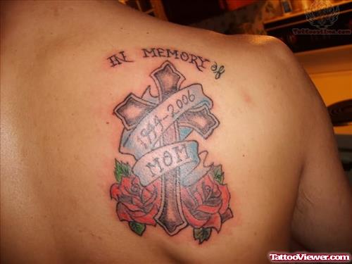 Memorial Back Shoulder Tattoo