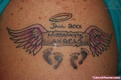 Memorial Angel Winged Tattoo