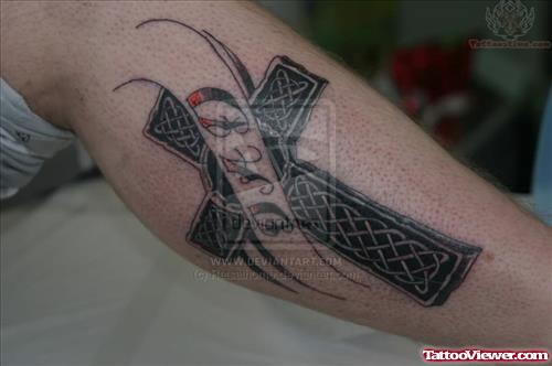 Celtic Memorial Cross Tattoo