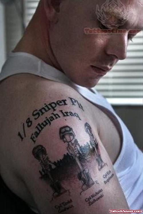 Army Memorial Tattoo On Bicep