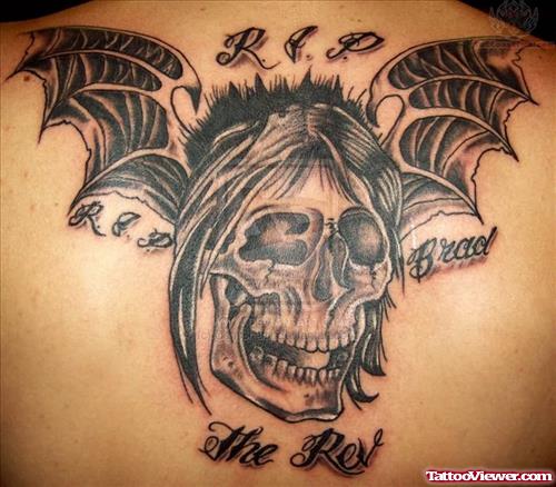 Bat Winged Skull - Memorial Tattoo