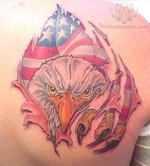 American Eagle Paw Memorial Tattoo