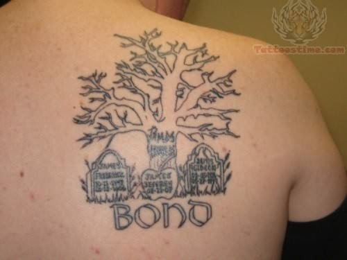 Tree Memorial Tattoo On Back