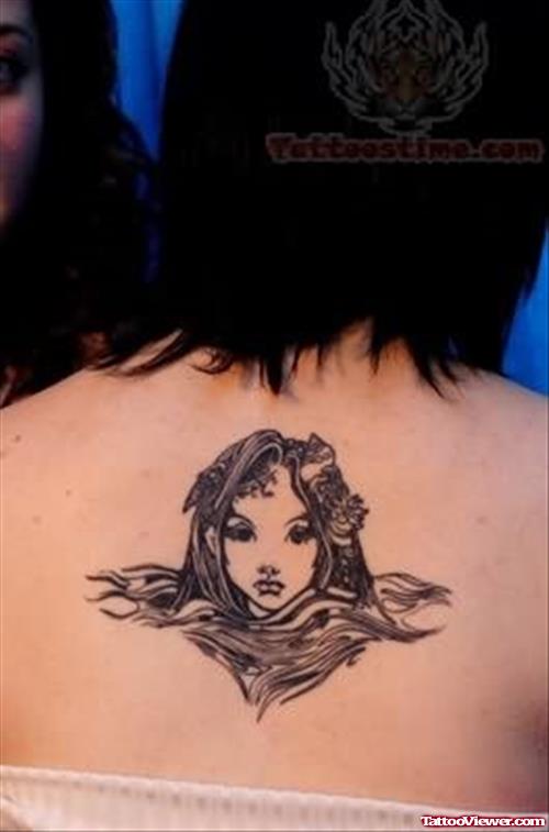 Little Mermaid Tattoo On Back