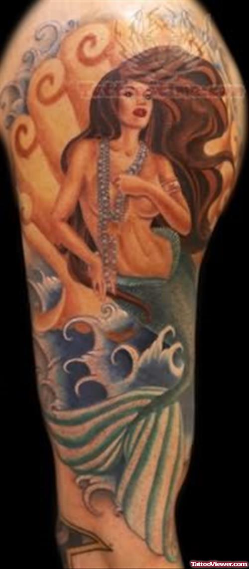 Mermaid Half Sleeve Tattoo