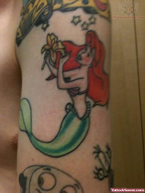 Little Mermaid Color Ink Tattoo